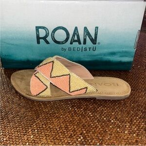 Roan by BED/STU Bahama Bead Quality Slides Beaded Crisscross Straps Women’s 8.5